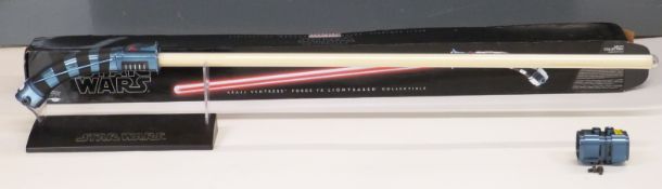 Hasbro Signature Series Star Wars Asajj Ventress Force FX lightsaber, on display stand in original