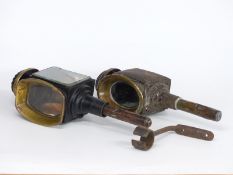 Two coach or similar lamps, height 43cm