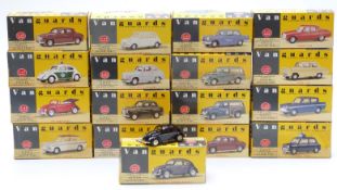 Seventeen Vanguards Classic Popular Saloon Cars 1:43 scale diecast model cars, all in original
