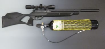 Gamo Phox .177 PCP air rifle with pistol grip, skeleton stock, raised cheek piece and BSA scope,