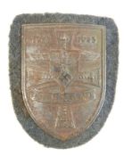 WWII German Army Third Reich Nazi Stalingrad battle shield shoulder flash, possibly never issued