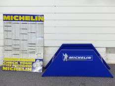 Michelin tyre pressure metal advertising chart 87 x 60cm together with a Michelin shop display or