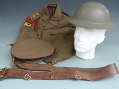 British Army BAOR Life Guards officer's tunic, peaked cap, steel helmet