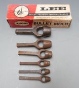 A set of six graduated wad punches each stamped with the size together with a Lee .429 bullet mold