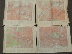 WWII instructional posters, smoke bomb, HE bomb, AT bomb etc together with two 'street scene'