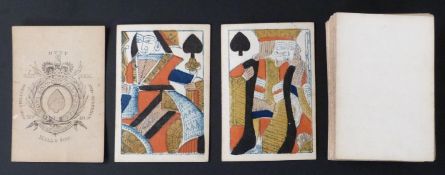 Hall & Son, England playing cards. Garter ace. GIII, No. 49. Standard full length courts. Plain
