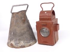 BR (M) locomotive or similar lamp, height 34cm and a BR (W) jug, height 34cm