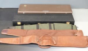 Two hard gun carry cases, one Webley-Custom 92 x 28 x 11cm, the other with fitted interior 94 x 24