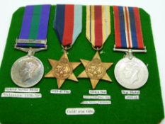 British Army WWII medals comprising 1939/1945 Star, Africa Star, War Medal, together with a