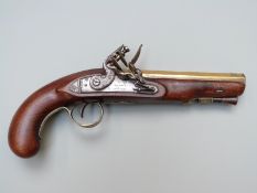 Ryan & Watson of London 30 bore private purchase flintlock hammer action pistol with named and