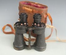 A pair of military binoculars M & I No.6626 with leather case