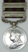 British Army India Medal with clasps for Punjab Frontier 1897-98 and Tirah 1897-98, named to 3632