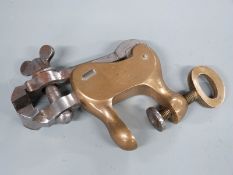 Brass and steel apprentice toolmaker's or similar bench vice or clamp height 12cm