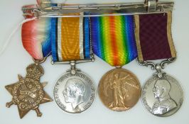British Army WWI medals comprising 1914 Star, War Medal and Victory Medal named to 4573 Pte L.