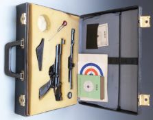 Webley Hurricane .22 air pistol with shaped and chequered grips, BSA 3-7 x 20 scope and accessories,