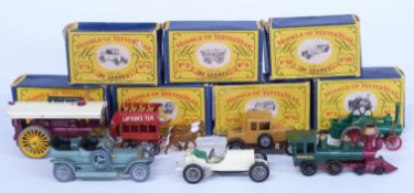 Seven Matchbox Lesney Models Of Yesteryear diecast model vehicles comprising 1, 8, 9, 10, 12, 13 and