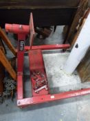 Four wheeled Clarke engine stand with tray and extra brackets