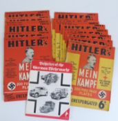 Fourteen copies of Hitler Mein Kampf unexpurgated weekly magazine together with Vehicles of the
