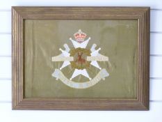 A framed silk for the Notts and Derby Regiment/Sherwood Foresters