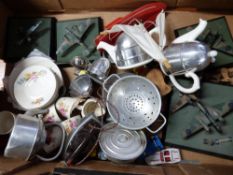 Vintage toys, dolls house tea ware, diecast vehicles etc