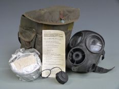 British Army cold ware era gas mask / NBC respirator Mk II with haversack etc