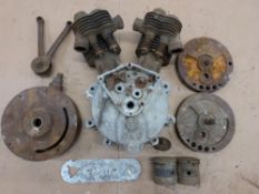 JAP vintage air cooled side valve V twin engine, appears to be 680cc circa early 1920's, possibly ex