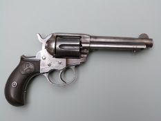 Colt model 1877 Thunderer .41 double action six shot revolver with Colt prancing horse emblem to