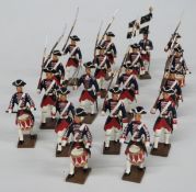 Eighteen CBG Mignot diecast model soldiers.