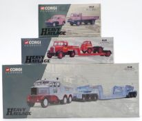 Three Corgi Classics Heavy Haulage diecast model vehicle sets Hills Of Botley Scammell Contractor