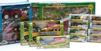 Fourteen model farm vehicles and vehicle sets including My Own Farm, Farm Playset etc, all in