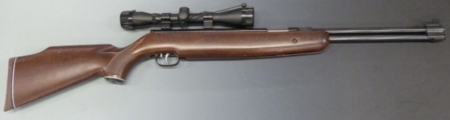 Weihrauch HW77K .22 air rifle with adjustable trigger, chequered semi-pistol grip, raised cheek