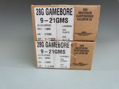 Five-hundred Gamebore 28 bore shotgun cartridges, sealed in original boxes PLEASE NOTE THAT A