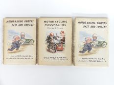 Three Sallon motoring and motorcycling caricature books