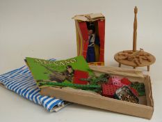 A small collection of Meccano parts together with a Pelham Puppet in original box, inflatable