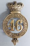 British Army South Devonshire 46th Regiment of Foot, Glengarry badge