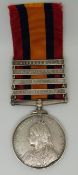 British Army Queen's South Africa Medal with clasps for South Africa 1901, Cape Colony, Transvaal
