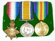 British Army WWI medals comprising 1914/1915 Star, War Medal and Victory Medal, named to 5913 Pte