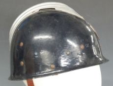 French police helmet with liner and chin strap