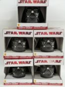 Five Rubie's Star Wars Darth Vader Helmets, all in original boxes