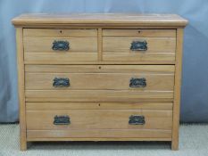 19th or early 20th century pine chest of drawers W122 x D50 x H98cm