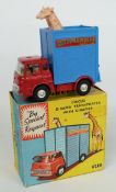 Corgi Toys diecast model Circus Giraffe Transporter With Giraffes with red body, lemon interior,