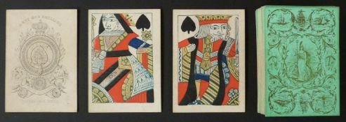 Reynolds & Sons, England playing cards. Old Frizzle ace. Standard full length courts. Backs with
