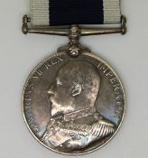 Royal Navy Edward VII Long Service and Good Conduct Medal named to W H Newcombe, HMS Vivid
