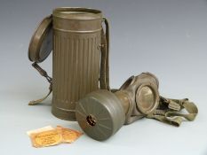 WWII German medic's GM30 gas mask with metal container