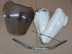 Ace motorbike handlebars, windscreen and a pair of leg shields
