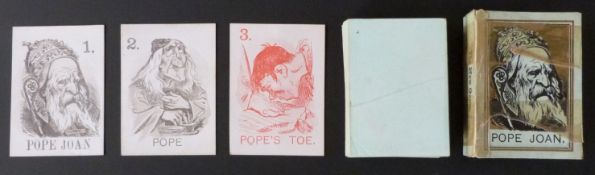 Mullord Bros, London. Pope Joan playing card game. Cards numbered 1-41. Square corners. Plain