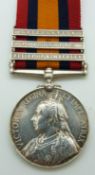 British Army Queens South Africa Medal with clasps for Relief of Kimberley, Paardeberg and