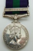 British Army General Service Medal with clasp for Cyprus, named to 23328706 Pte P J Walsh, Army