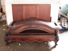Collection of continental cabinet, armoir or cupboard parts including pediment with carved