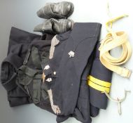 British Army Queen's Royal Irish Hussars bandsman's tunic No 1 Dress, trousers, cape and boots (8)